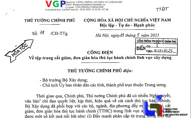 Công điện số 78/CĐ-TTg của Thủ tướng Chính phủ