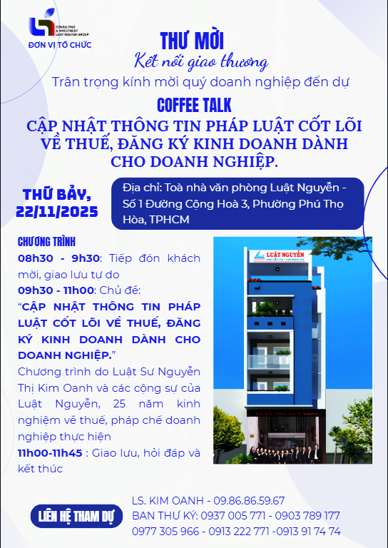 Coffee Talk: Tránh phạt thuế lên đến hàng trăm triệu! Cập nhật Luật cốt lõi 2025