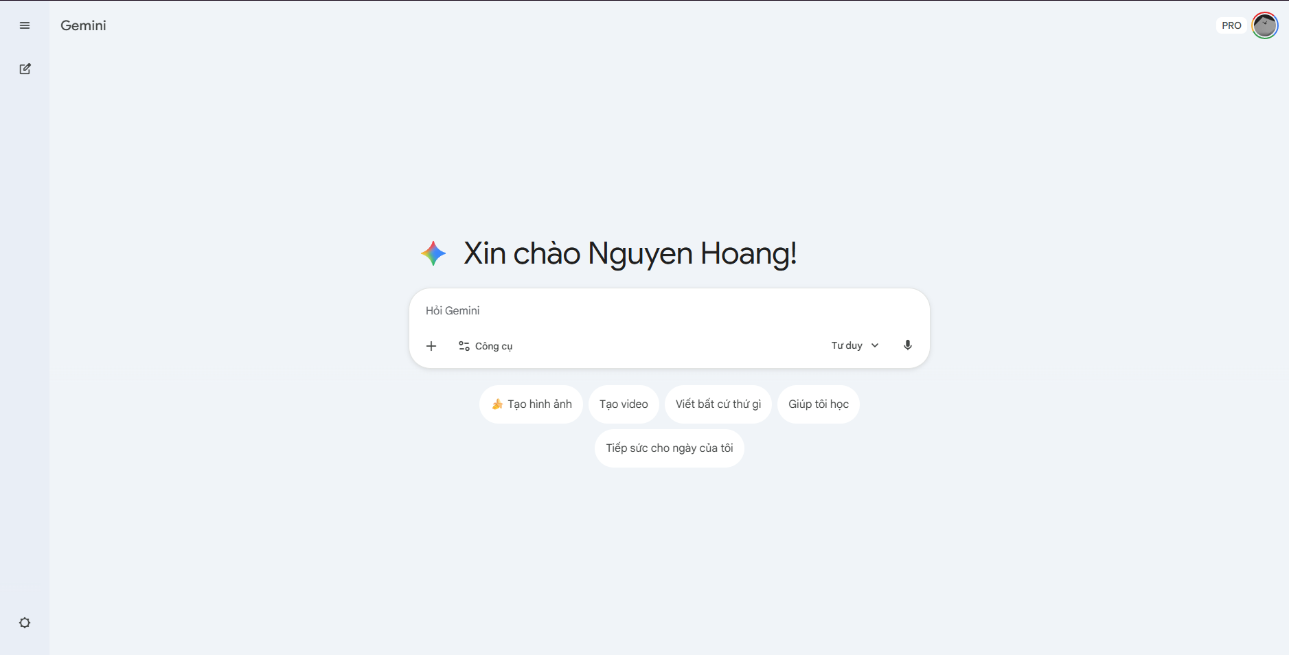 Sau khi đăng nhập thành công, màn hình chính của bạn sẽ trông như thế này