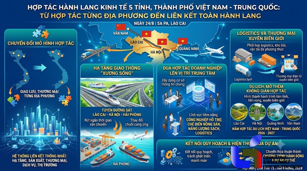 Hợp tác hành lang kinh tế giữa 5 tỉnh, thành phố của Việt Nam và Trung Quốc