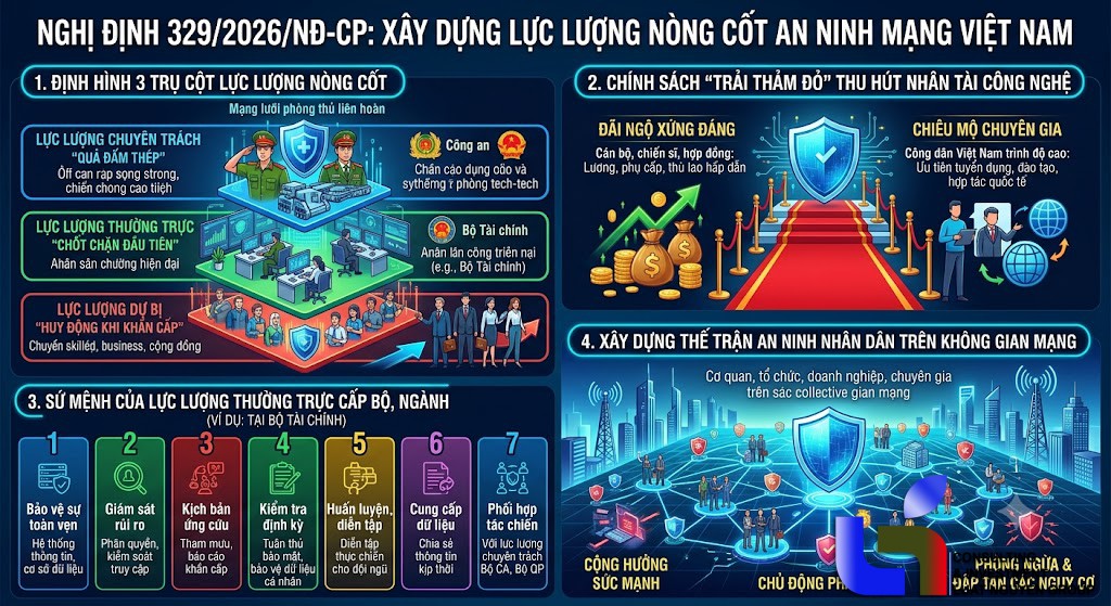 Nghị định 329/2026: "Kiện toàn" lực lượng bảo vệ an ninh mạng quốc gia