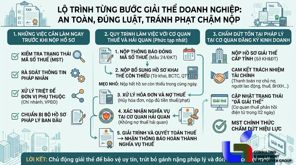 Hướng dẫn giải thể doanh nghiệp ngừng hoạt động bỏ địa chỉ đăng ký: Quy trình chi tiết từng bước