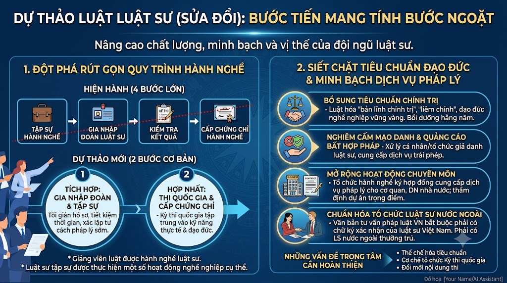 Sửa Luật Luật sư: Rút gọn quy trình, tổ chức kỳ thi Quốc gia