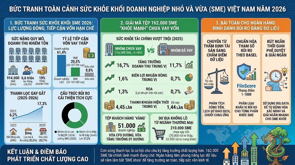 Tín dụng SME 2026: Mở rộng dư địa an toàn nhờ năng lực dữ liệu thay vì hạ chuẩn vay