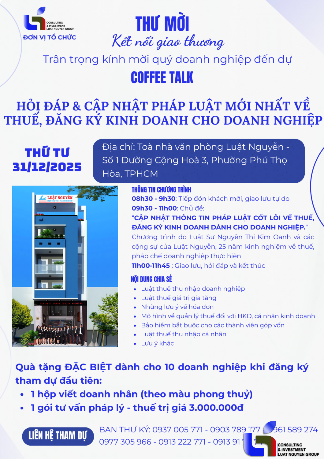 Coffee Talk: "Lá chắn" pháp lý cho doanh nghiệp cuối năm 2025