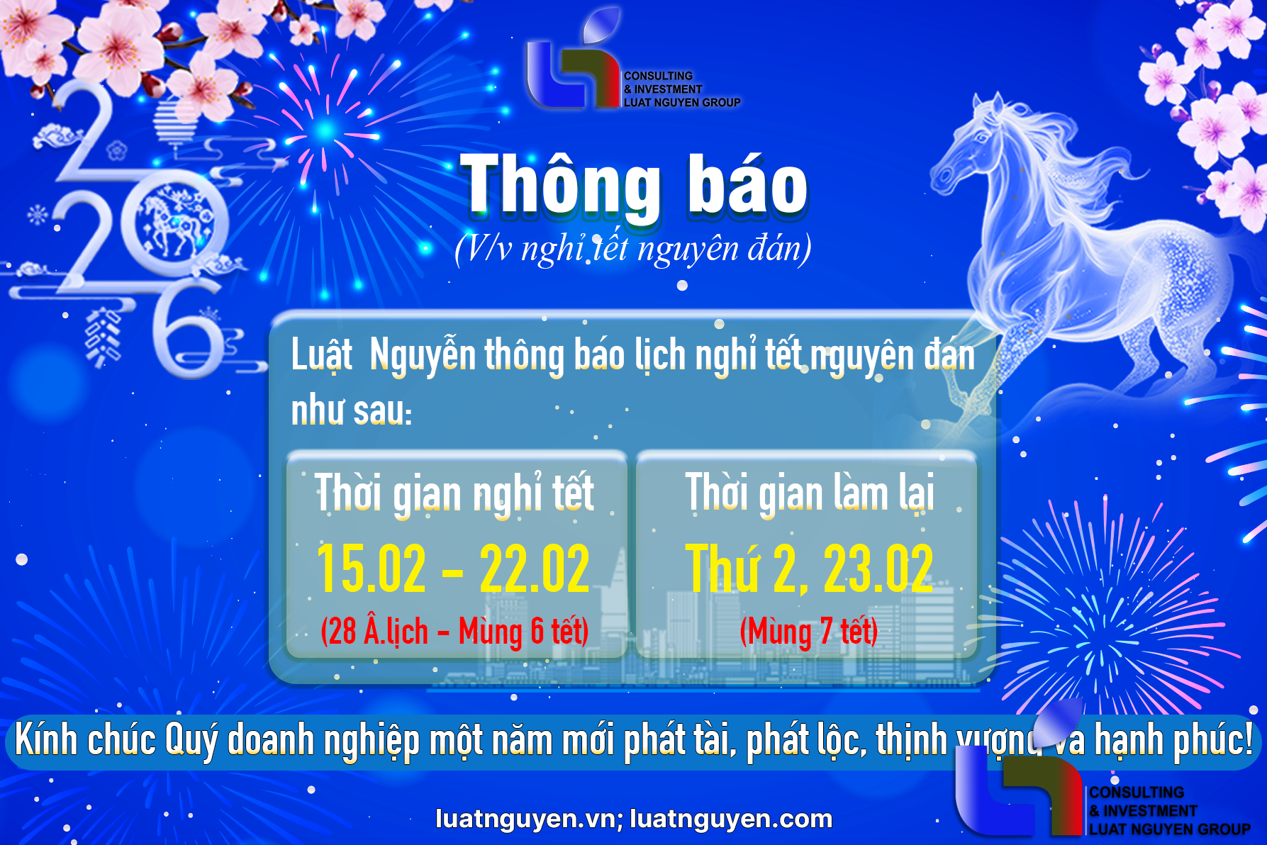 LỊCH NGHỈ TẾT