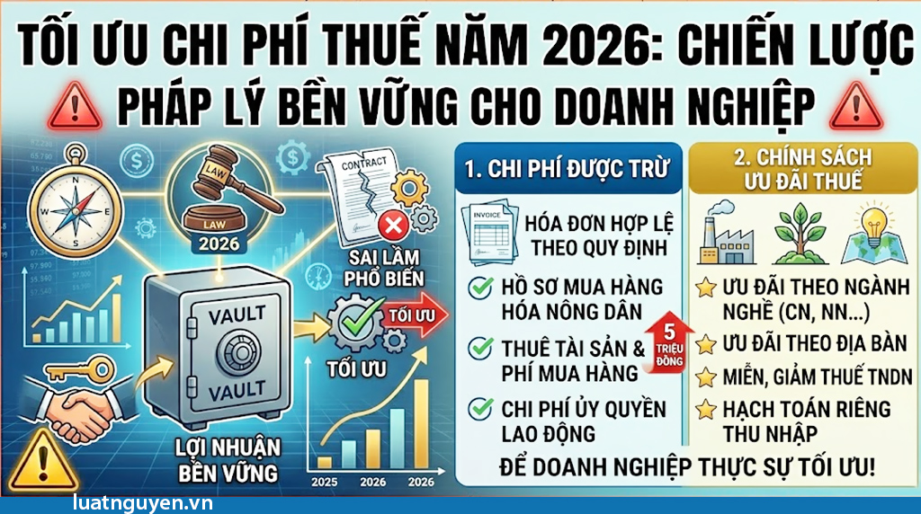 Tối ưu chi phí thuế năm 2026: Chiến lược pháp lý bền vững cho doanh nghiệp