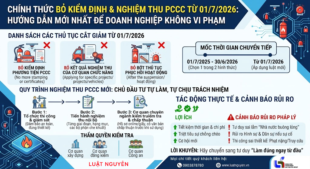Chính thức bỏ kiểm định và nghiệm thu PCCC từ 01/7/2026