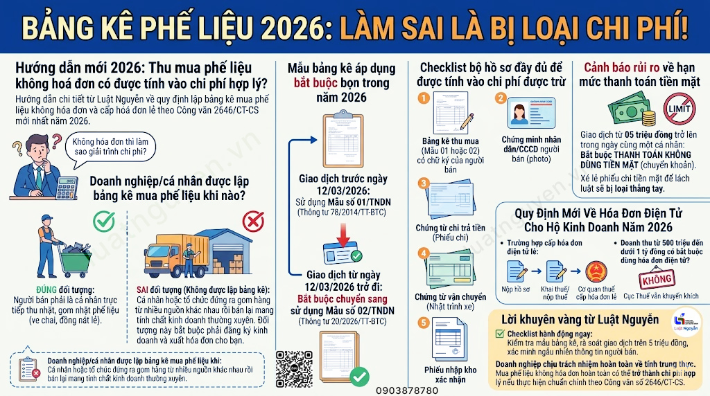 Hướng dẫn mới 2026: Thu mua phế liệu không hoá đơn có được tính vào chi phí hợp lý?