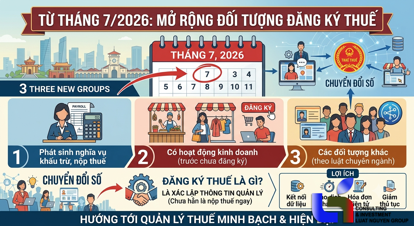 Từ tháng 7/2026: Mở rộng đối tượng phải đăng ký thuế