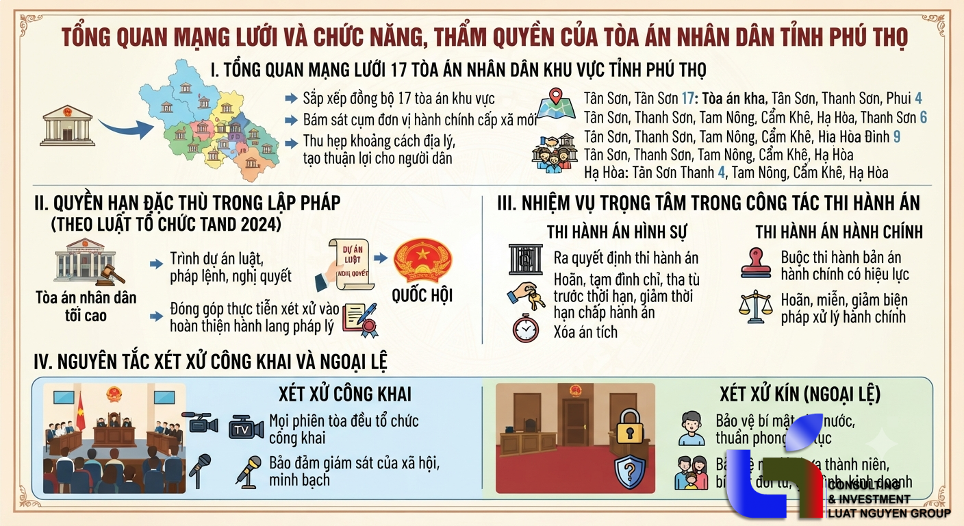 Mạng lưới TAND khu vực Phú Thọ và hoạt động tư pháp