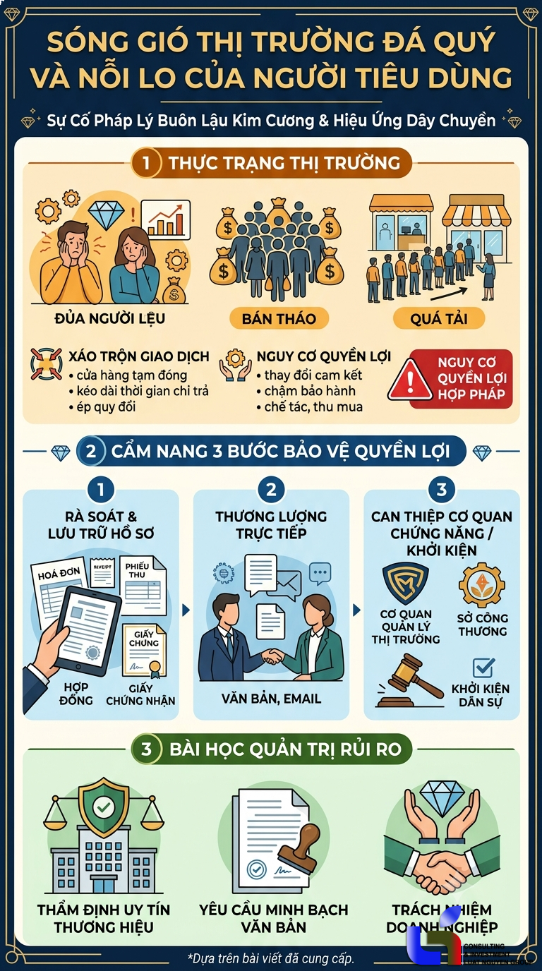 Khuyến nghị bảo vệ người mua kim cương giữa bão thị trường