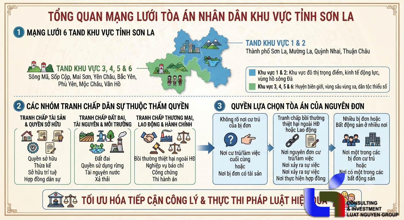 Mạng lưới TAND khu vực Sơn La và thẩm quyền dân sự