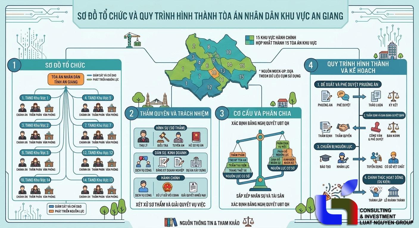 Danh sách 15 Tòa án nhân dân khu vực tỉnh An Giang sau sáp nhập