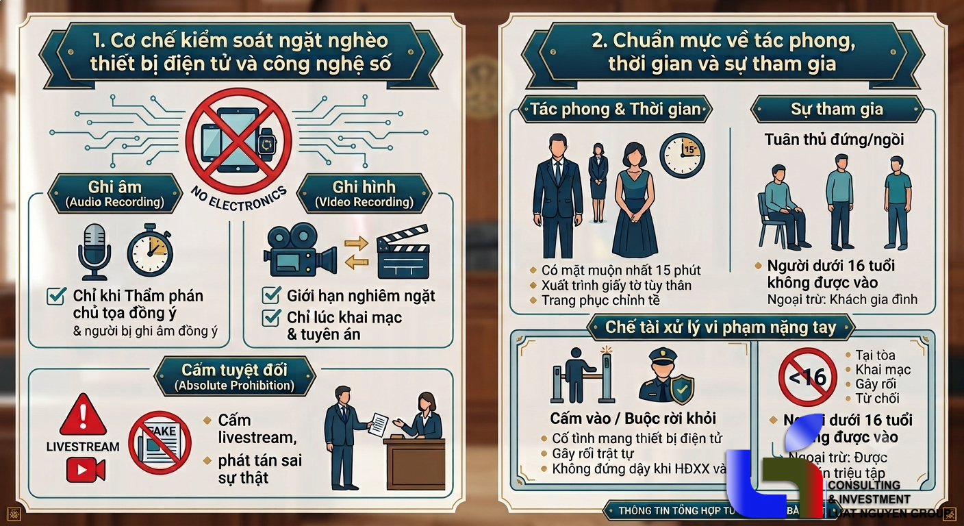 Điểm mới cốt lõi trong nội quy phiên tòa từ 01/08/2026