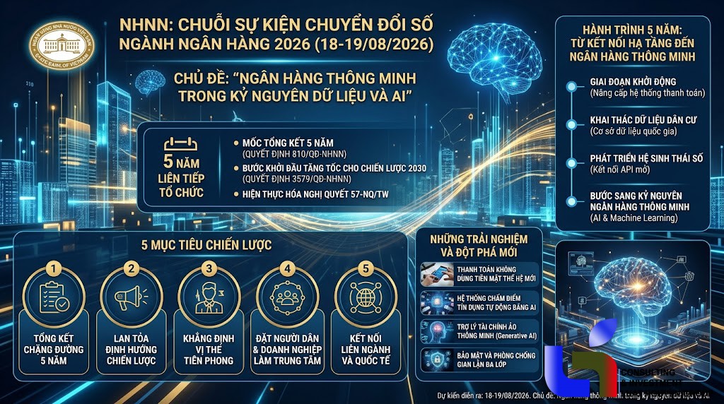 Chuyển đổi số ngành Ngân hàng 2026: Trọng tâm dữ liệu và AI