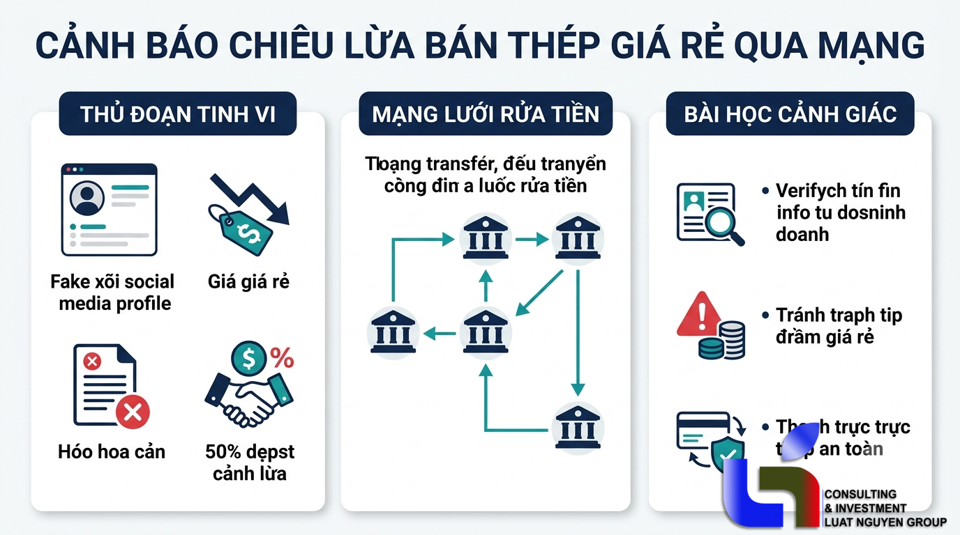 Cảnh báo chiêu lừa bán thép giá rẻ qua mạng