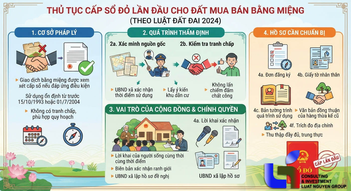 Mua đất bằng thỏa thuận miệng từ 2003: Cơ hội cấp sổ đỏ