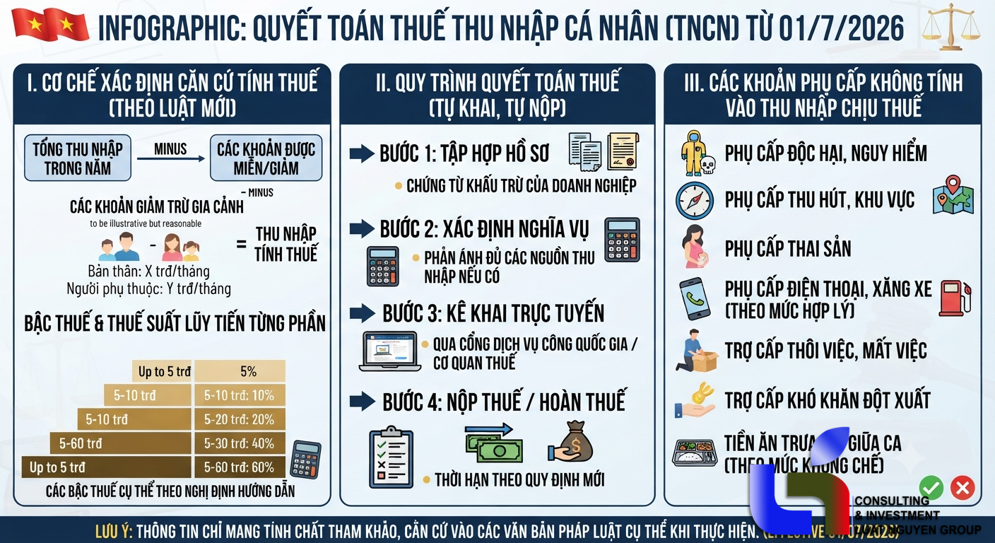 Điểm mới về quyết toán và căn cứ tính thuế TNCN từ 01/7/2026