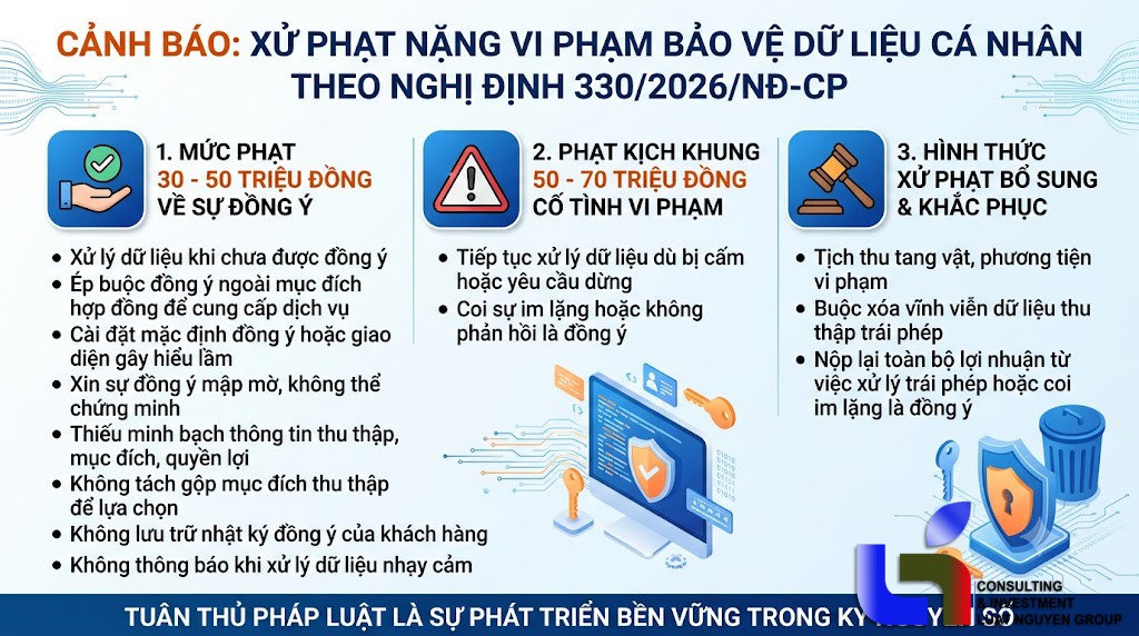 Mới nhất 2026: Phạt đến 70 triệu đồng nếu thu thập dữ liệu cá nhân chưa có sự đồng ý!