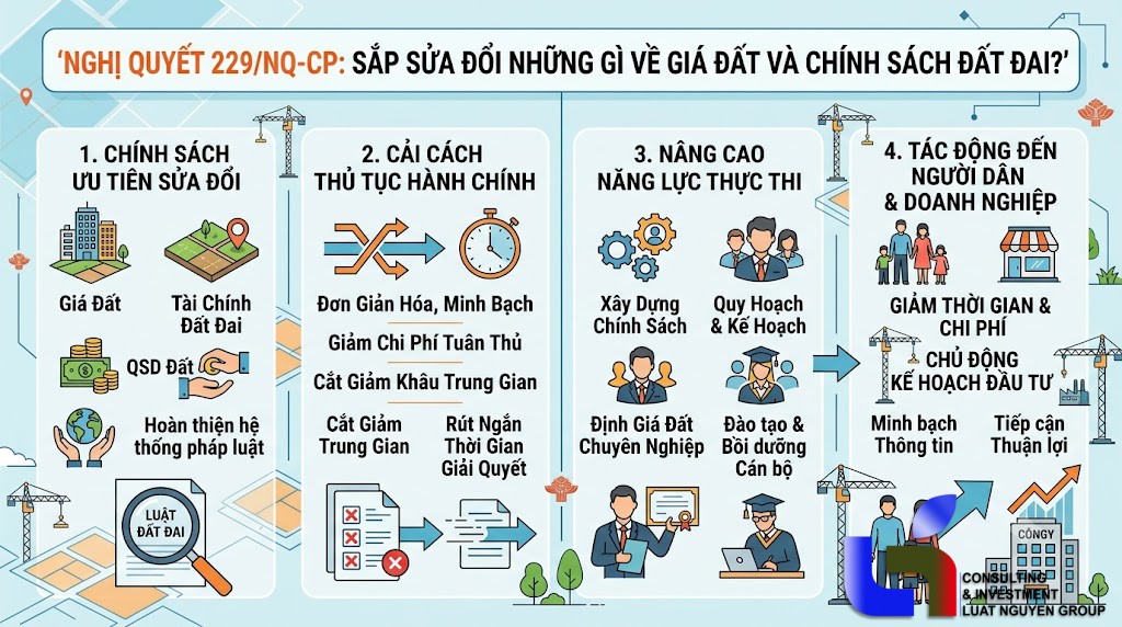Nghị quyết 229/NQ-CP: Sắp sửa đổi những gì về giá đất?
