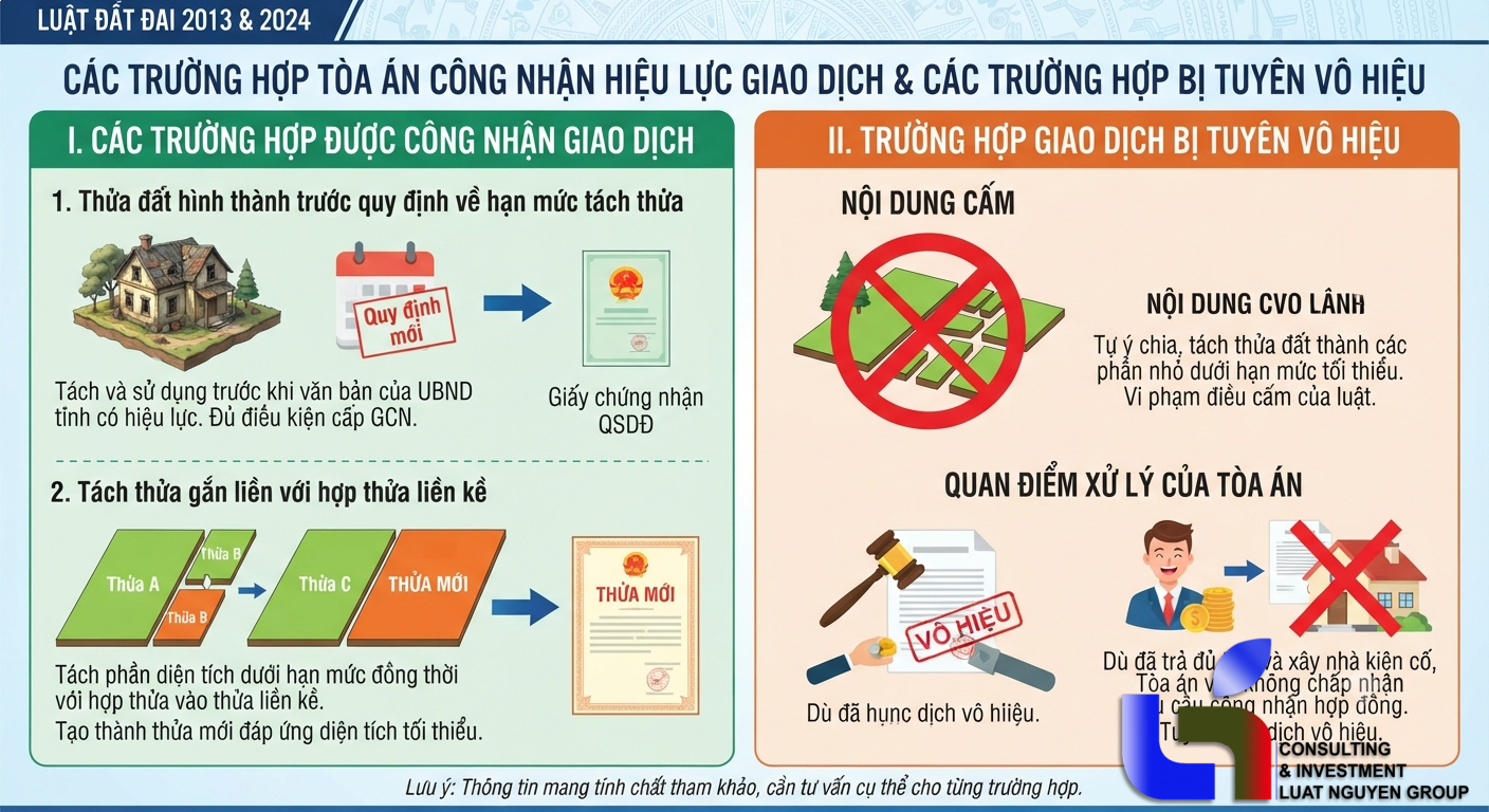 Trường hợp công nhận hợp đồng mua bán đất dưới diện tích tối thiểu