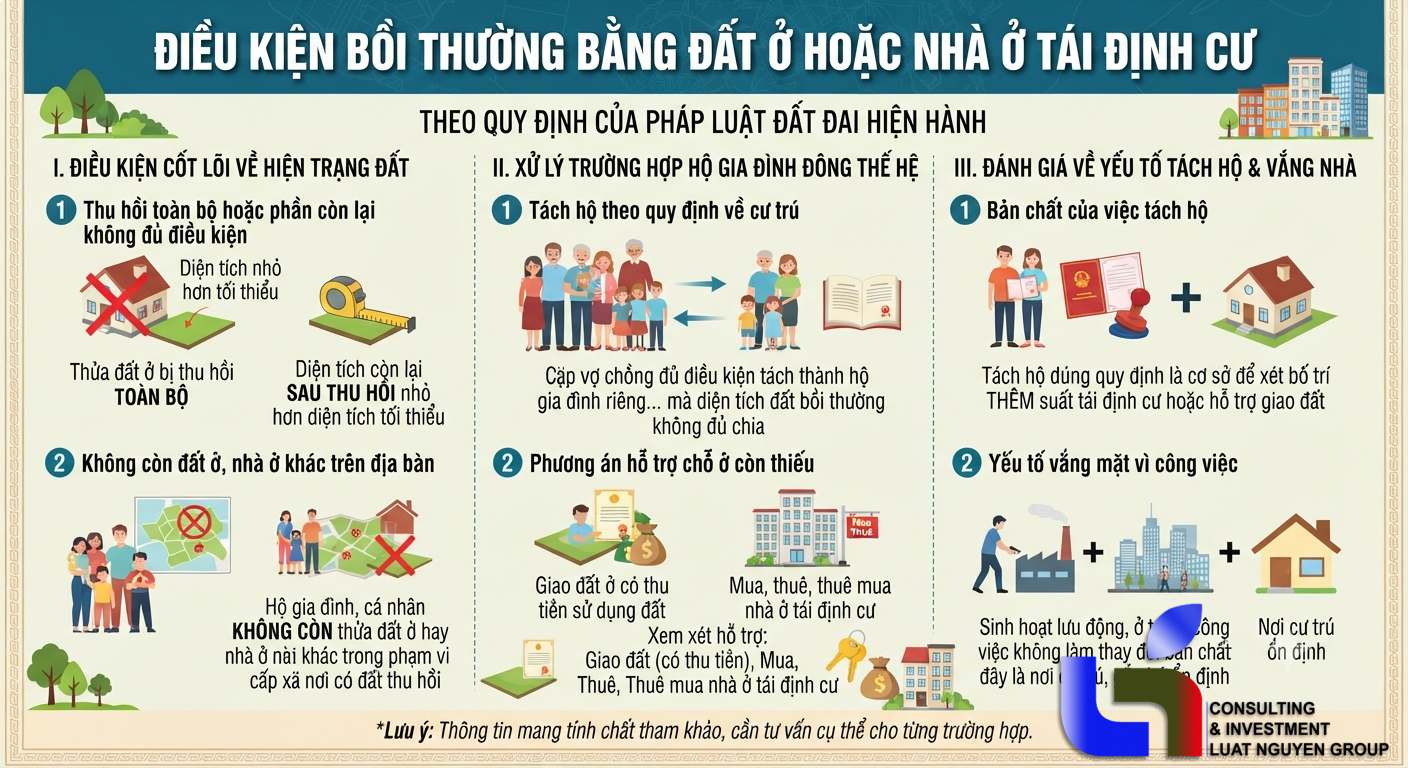 Điều kiện hỗ trợ tái định cư khi vắng mặt thường xuyên