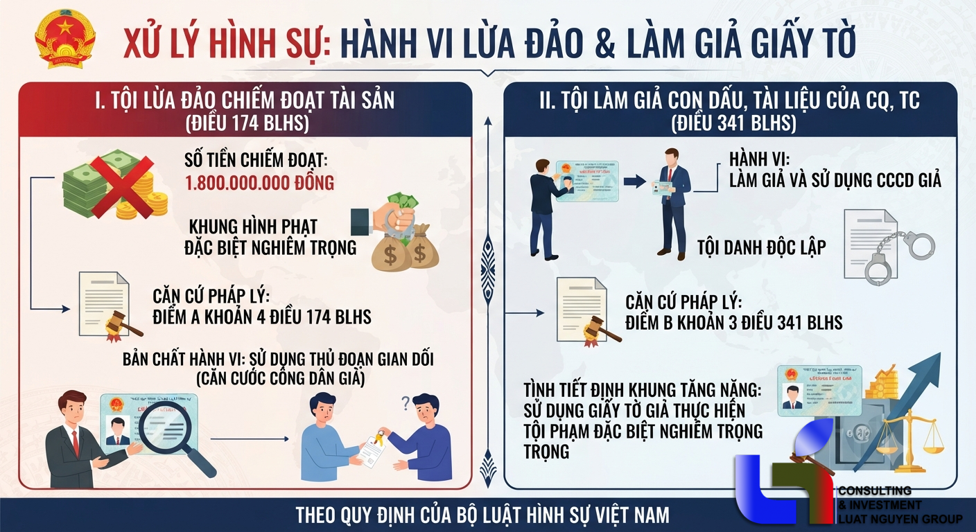 Xử lý hình sự hành vi dùng Căn cước công dân giả để lừa đảo