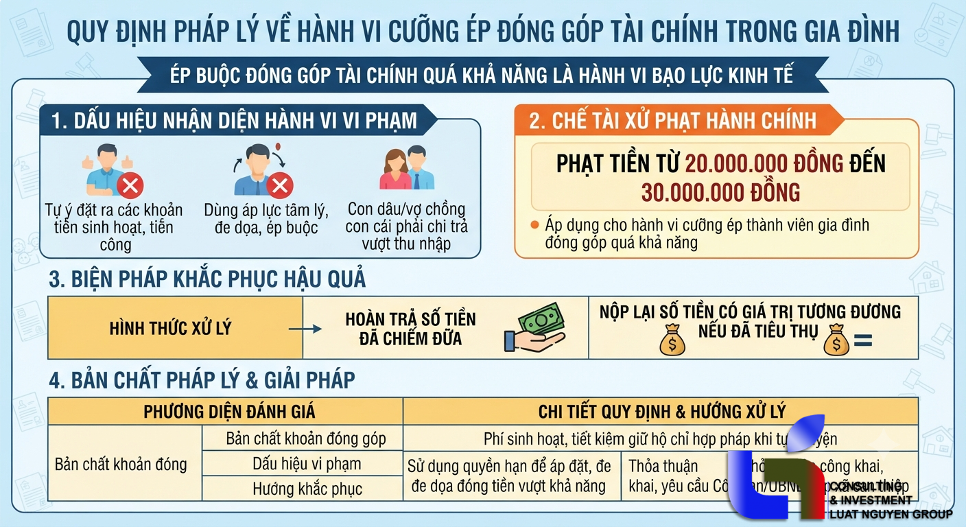 Mức phạt khi ép con dâu đóng tiền sinh hoạt quá khả năng